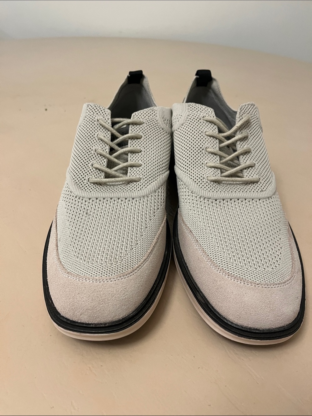 Vince Camuto Men's Knit Lace-Up Oxfords in Cream
